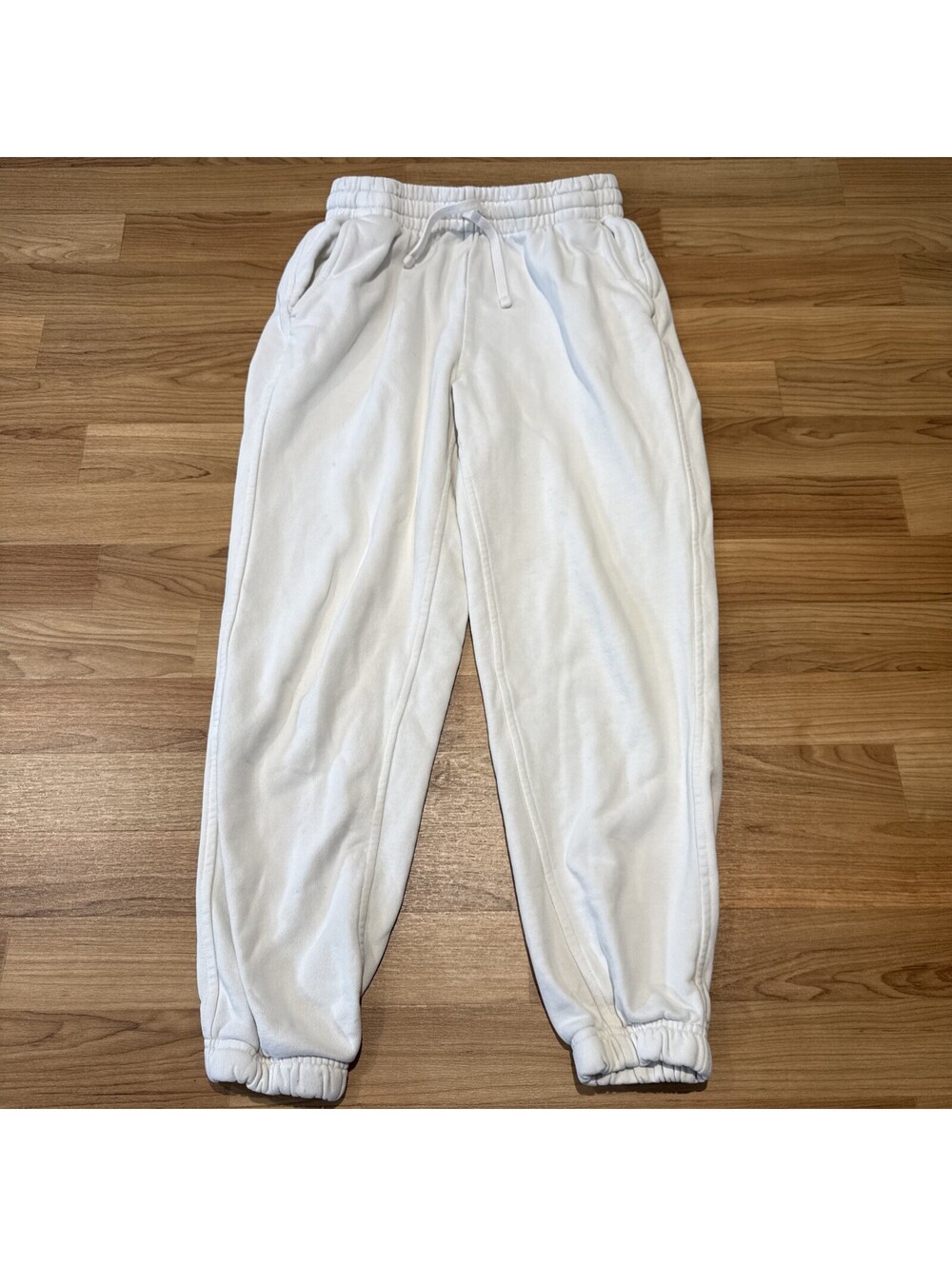 Everlane The Track Jogger Sweatpants Organic Cotton Relaxed High Rise Ivory XS